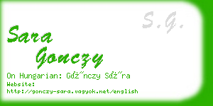 sara gonczy business card